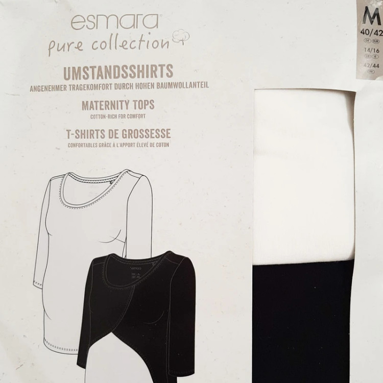 بلوز زنانه بارداری آستین بلند زیر و رو پک ٢ عددی سفید و مشکی اسمارا